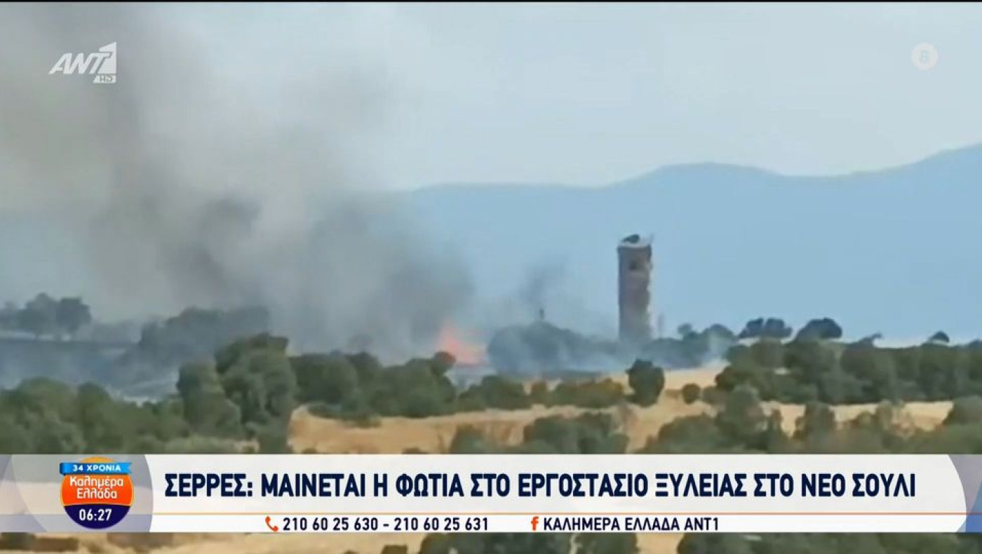 Σέρρες: Τεράστια η κινητοποίηση της Πυροσβεστικής για την κατάσβεση της φωτιάς