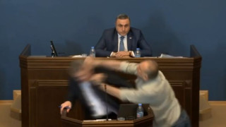 Γεωργία: Σκηνές χάους στο Κοινοβούλιο με κλωτσιές και μπουνιές… live
